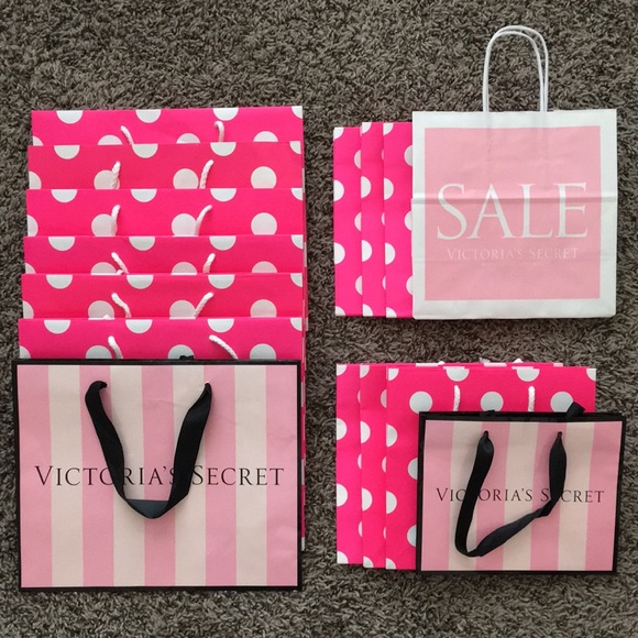 PINK Victoria's Secret Handbags - Large VS & PINK 15 Pack Shopping Bags!